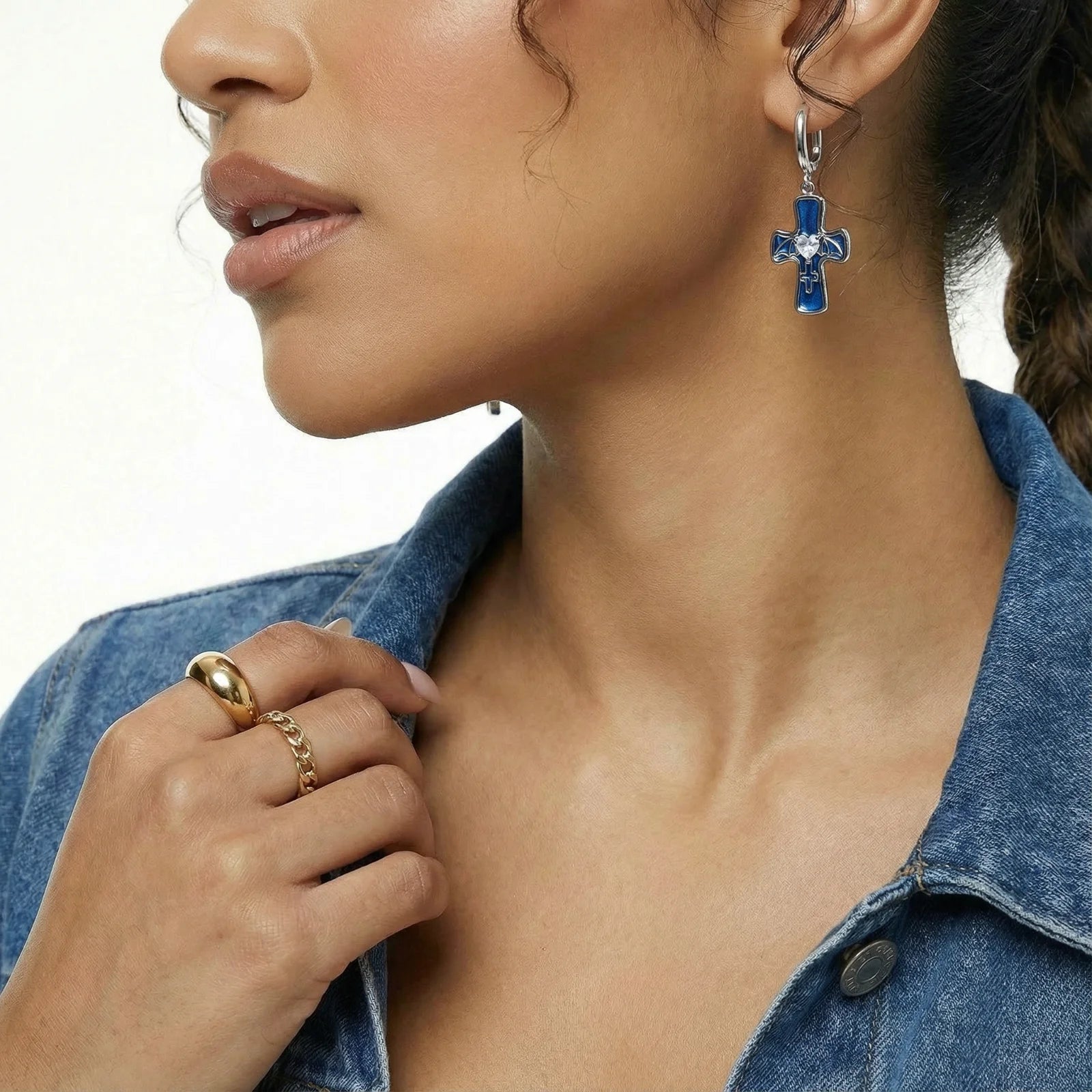 Guardian Angel Cross Earrings